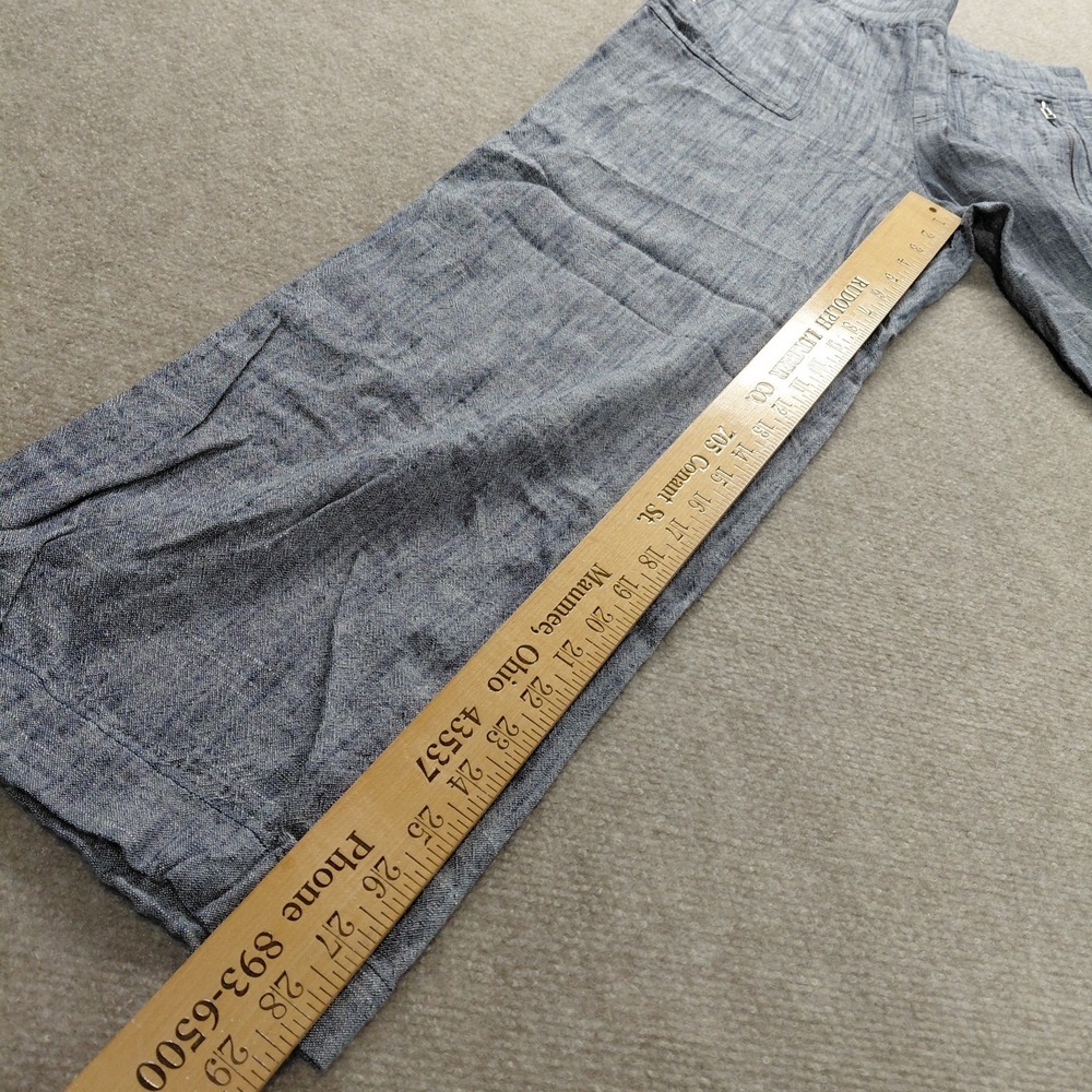 Violets & Roses Women Cropped Linen Pants Size 10/30 Blue Lagernook Coastal - Picture 5 of 11